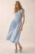 Pretty Please Smocked Paid Buttoned Midi Dress - ShopPromesa