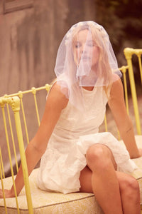 Pure Love Eyelet Lace Boatneck Bubble Mini Dress - ShopPromesa