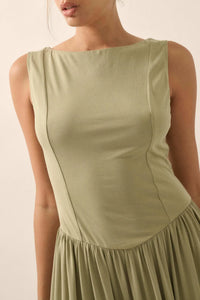 Best Day Sleeveless Drop-Waist Modal Midi Dress - ShopPromesa