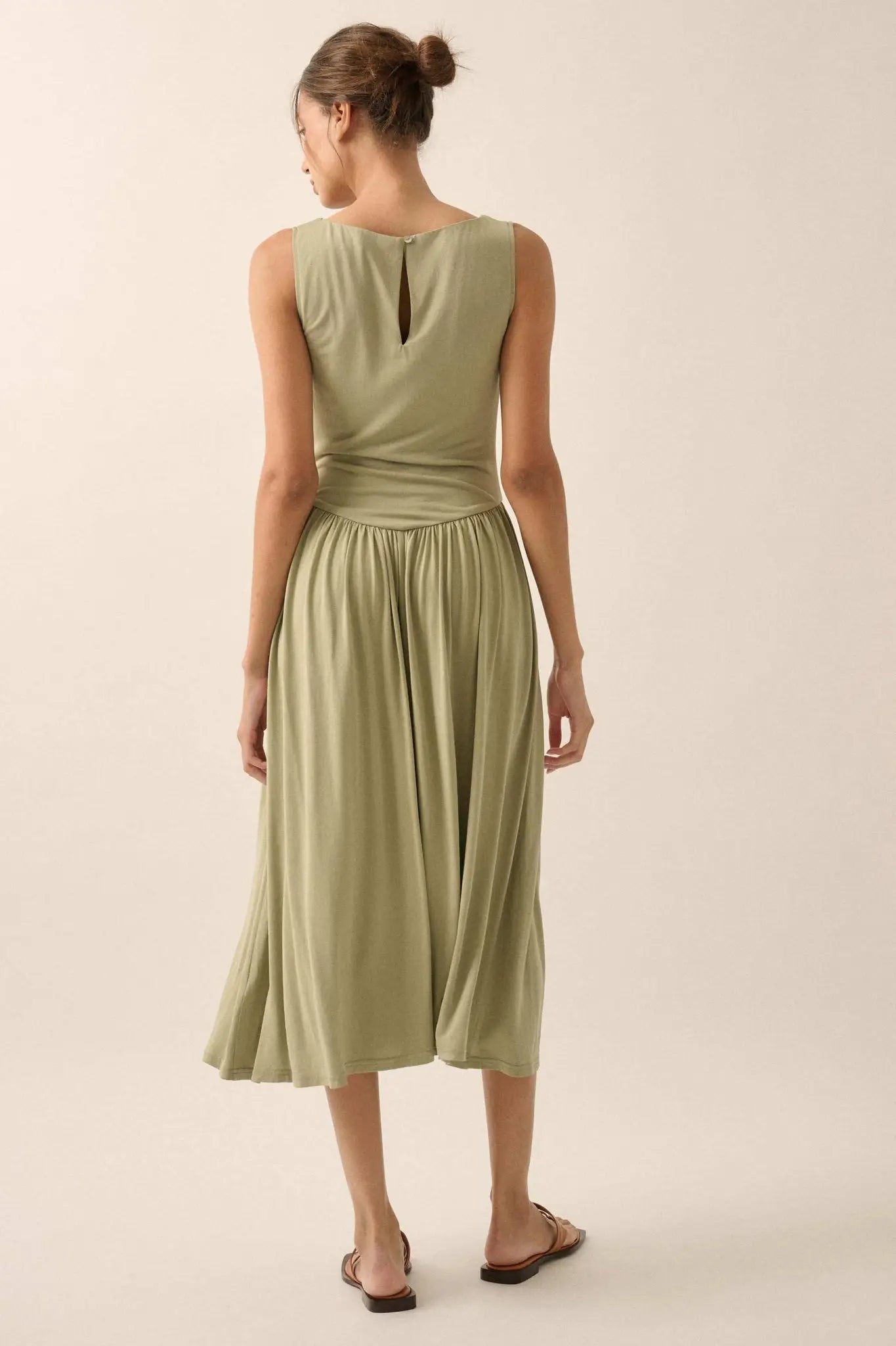 Best Day Sleeveless Drop-Waist Modal Midi Dress - ShopPromesa
