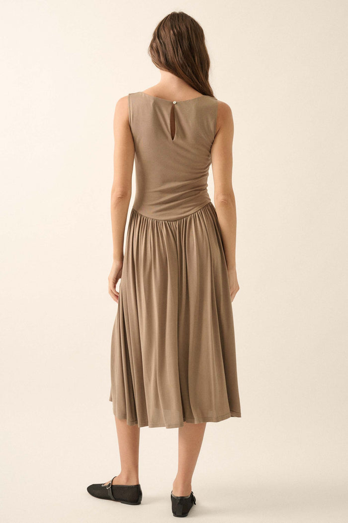 Best Day Sleeveless Drop-Waist Modal Midi Dress - ShopPromesa