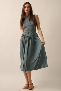 Best Day Sleeveless Drop-Waist Modal Midi Dress - ShopPromesa