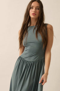 Best Day Sleeveless Drop-Waist Modal Midi Dress - ShopPromesa