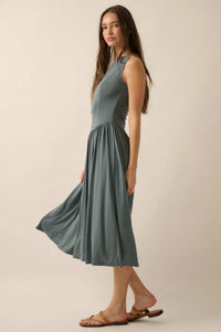 Best Day Sleeveless Drop-Waist Modal Midi Dress - ShopPromesa