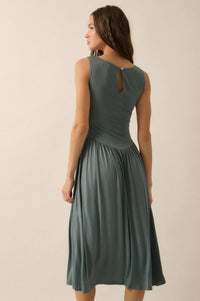 Best Day Sleeveless Drop-Waist Modal Midi Dress - ShopPromesa