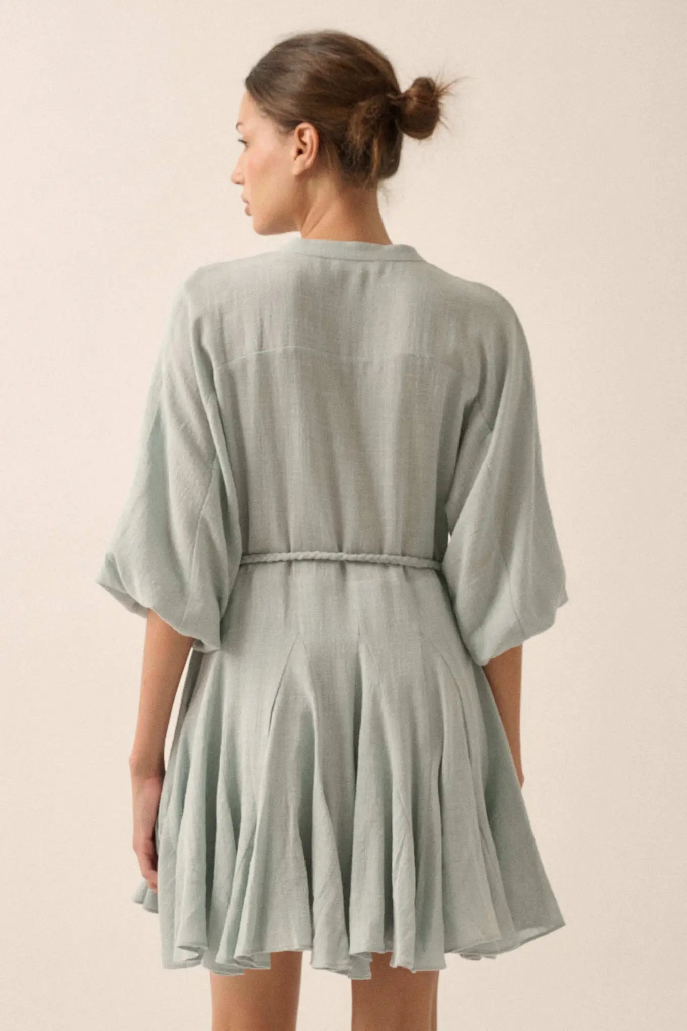 On the Air Cotton Button-Front Godet Mini Dress - ShopPromesa