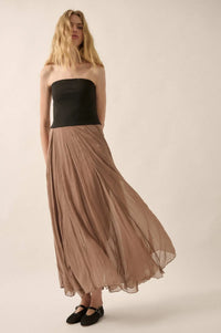 Double Take Colorblock Strapless Maxi Dress - ShopPromesa