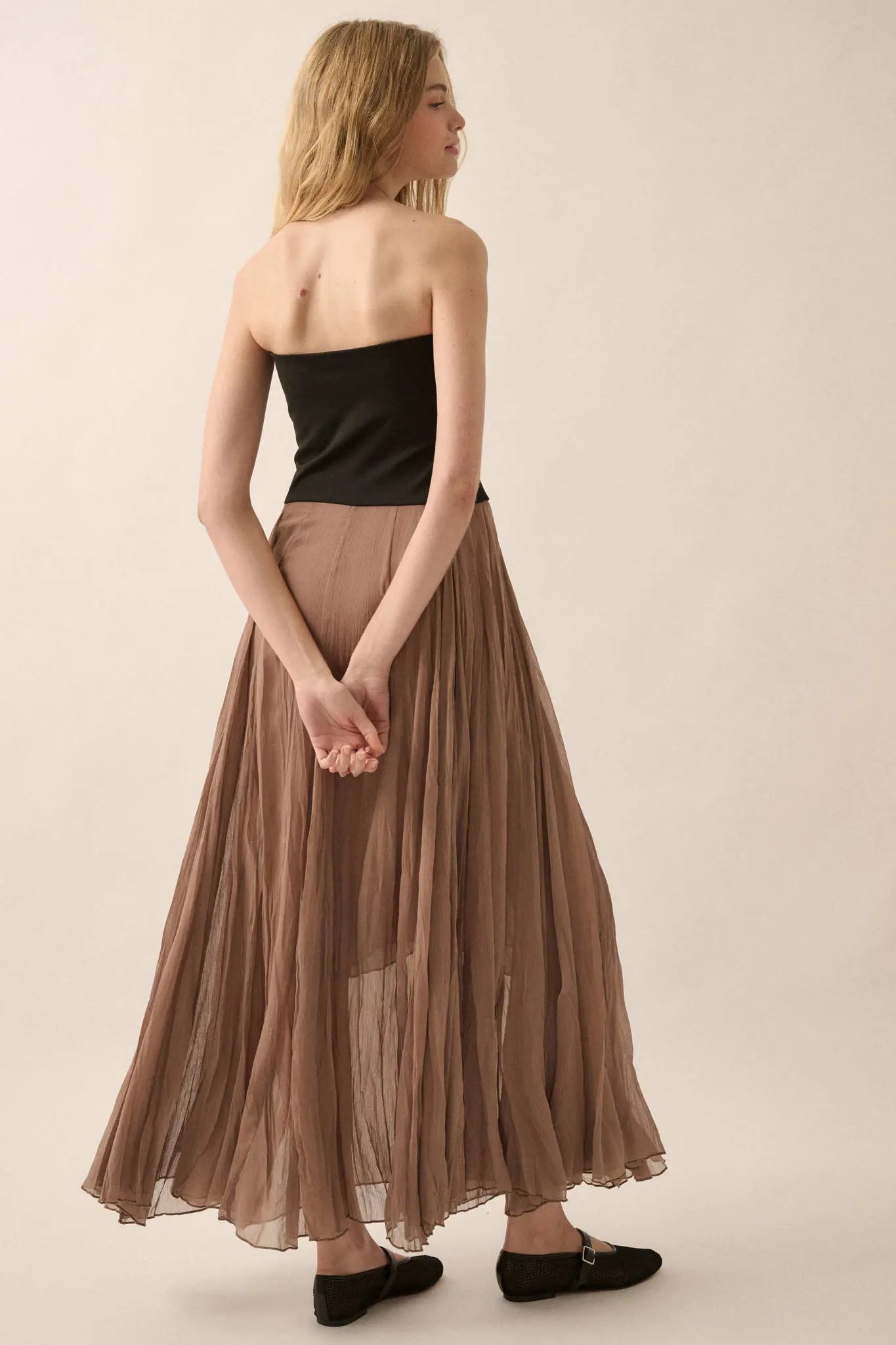 Double Take Colorblock Strapless Maxi Dress