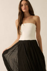 Double Take Colorblock Strapless Maxi Dress - ShopPromesa