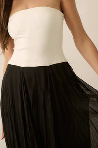 Double Take Colorblock Strapless Maxi Dress - ShopPromesa