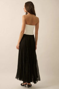 Double Take Colorblock Strapless Maxi Dress - ShopPromesa