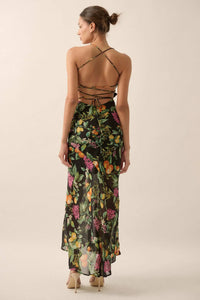 Sweet Succulence Fruit-Print Open-Back Maxi Dress - ShopPromesa