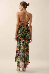 Sweet Succulence Fruit-Print Open-Back Maxi Dress - ShopPromesa