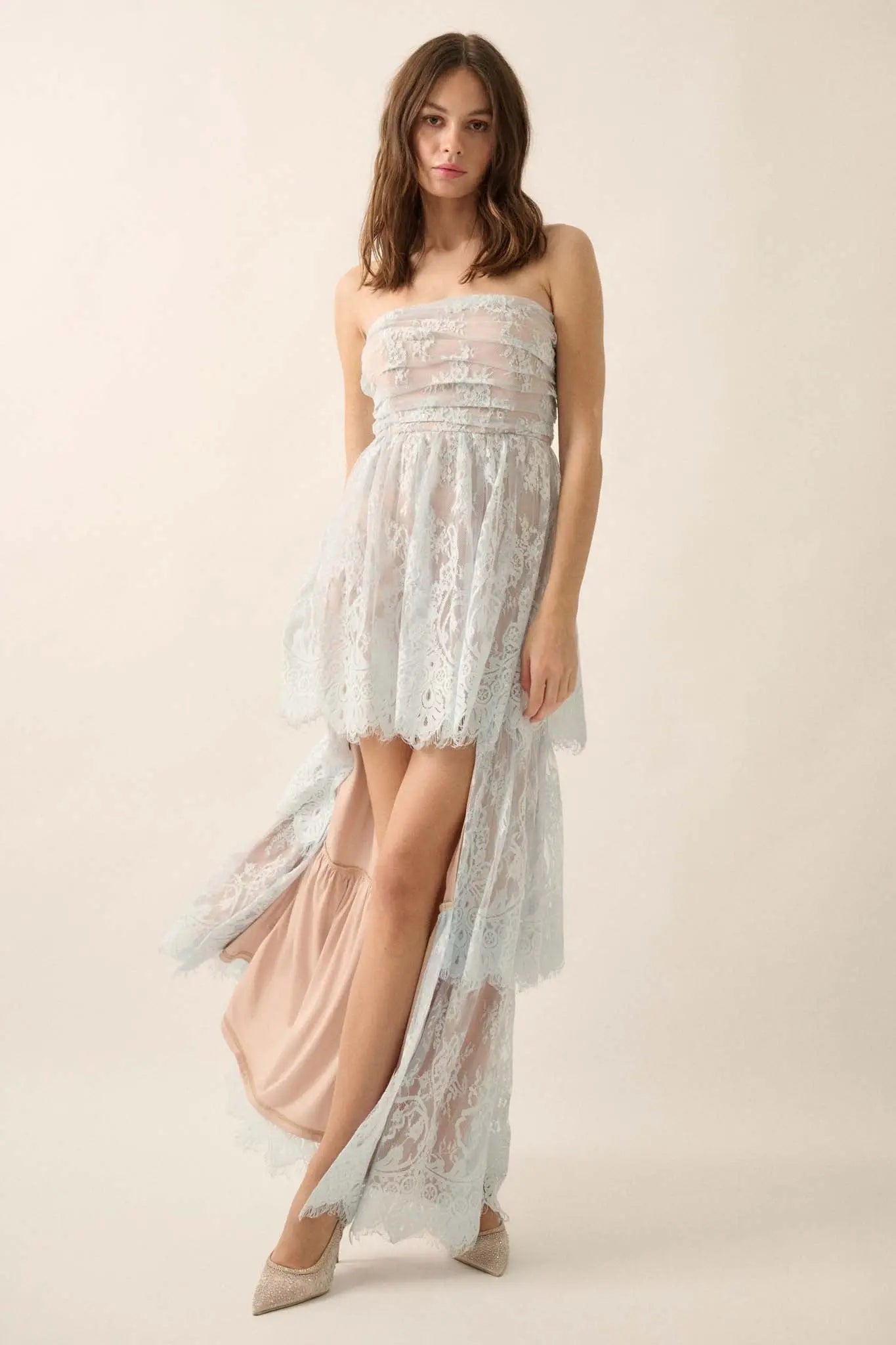 layered with love dress Layered With Love Strapless Stripe Maxi Dress, Womens, XL, Black White