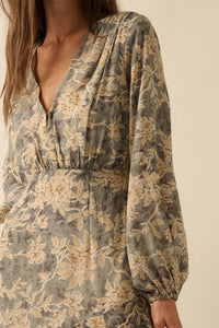 Treasured Beauty Floral Chiffon V-Neck Maxi Dress - ShopPromesa