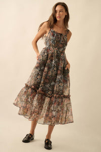 September Blooms Floral Organza Ruffled Maxi Dress - ShopPromesa