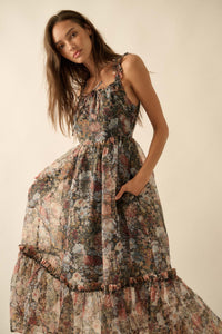 September Blooms Floral Organza Ruffled Maxi Dress - ShopPromesa