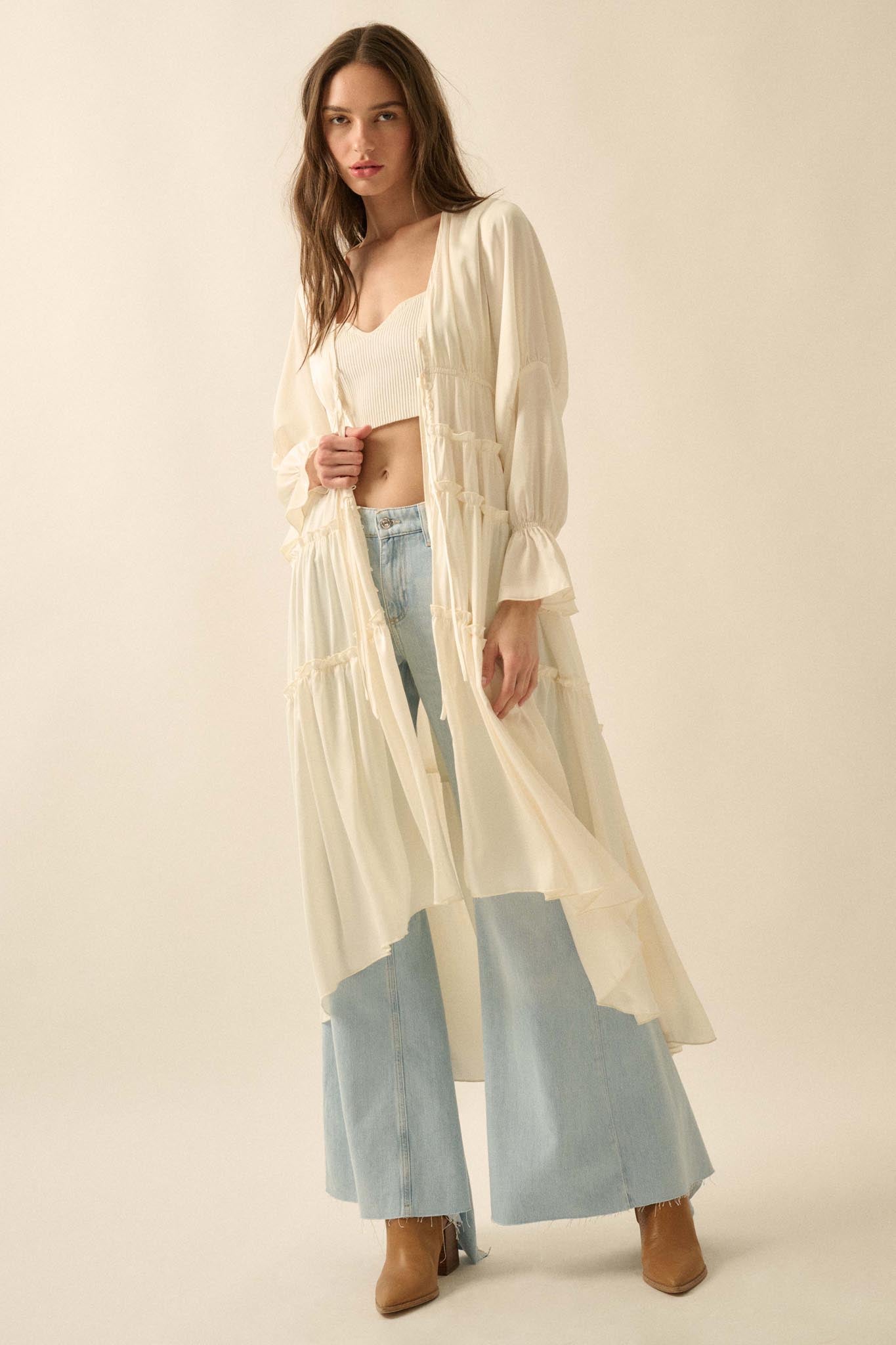 Sweet Juliet Ruffled High-Low Layering Midi Dress - ShopPromesa