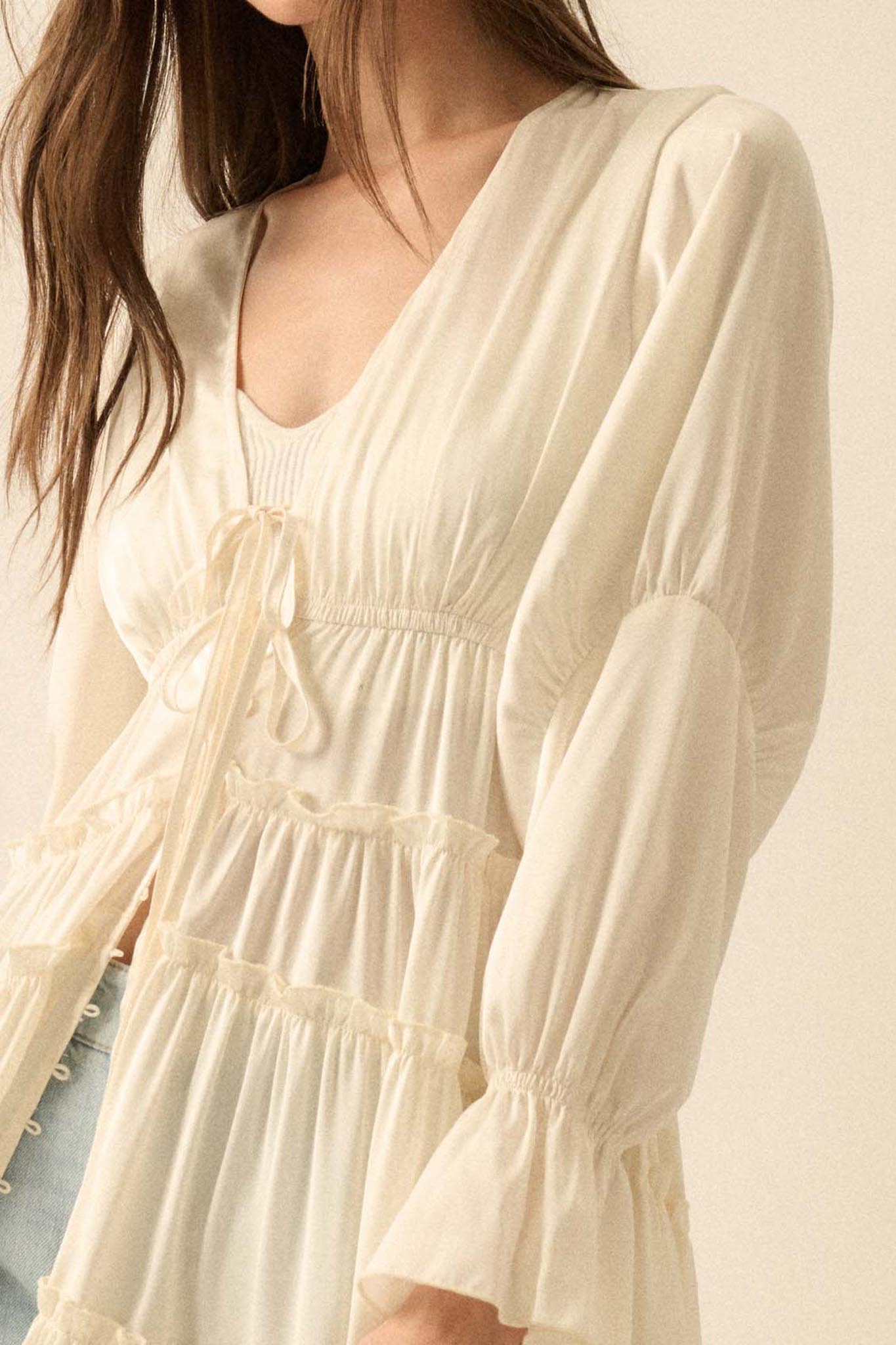 Sweet Juliet Ruffled High-Low Layering Midi Dress - ShopPromesa