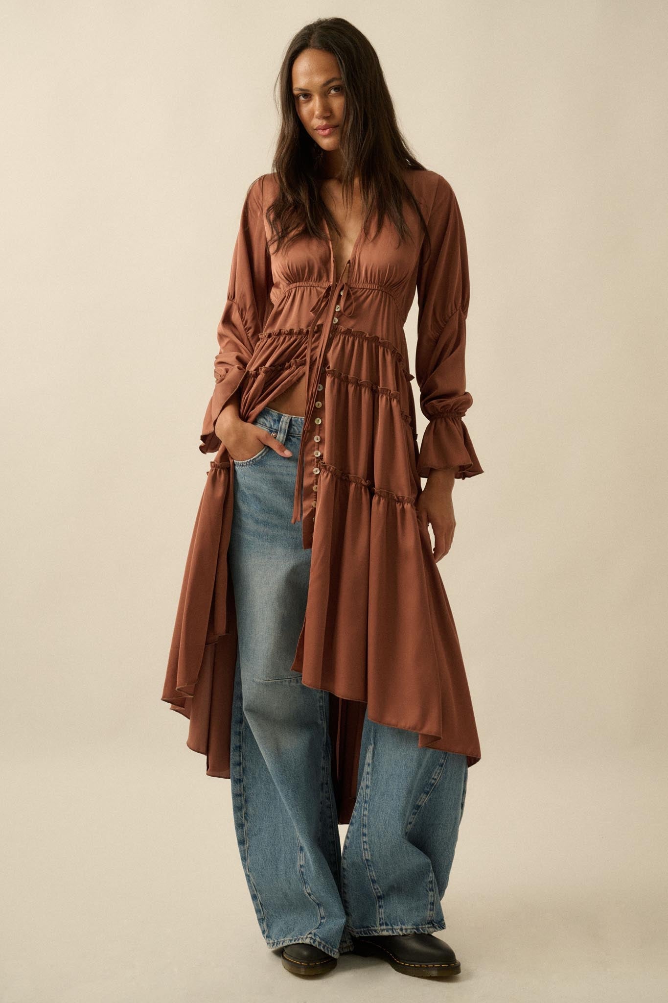 Sweet Juliet Ruffled High-Low Layering Midi Dress - ShopPromesa