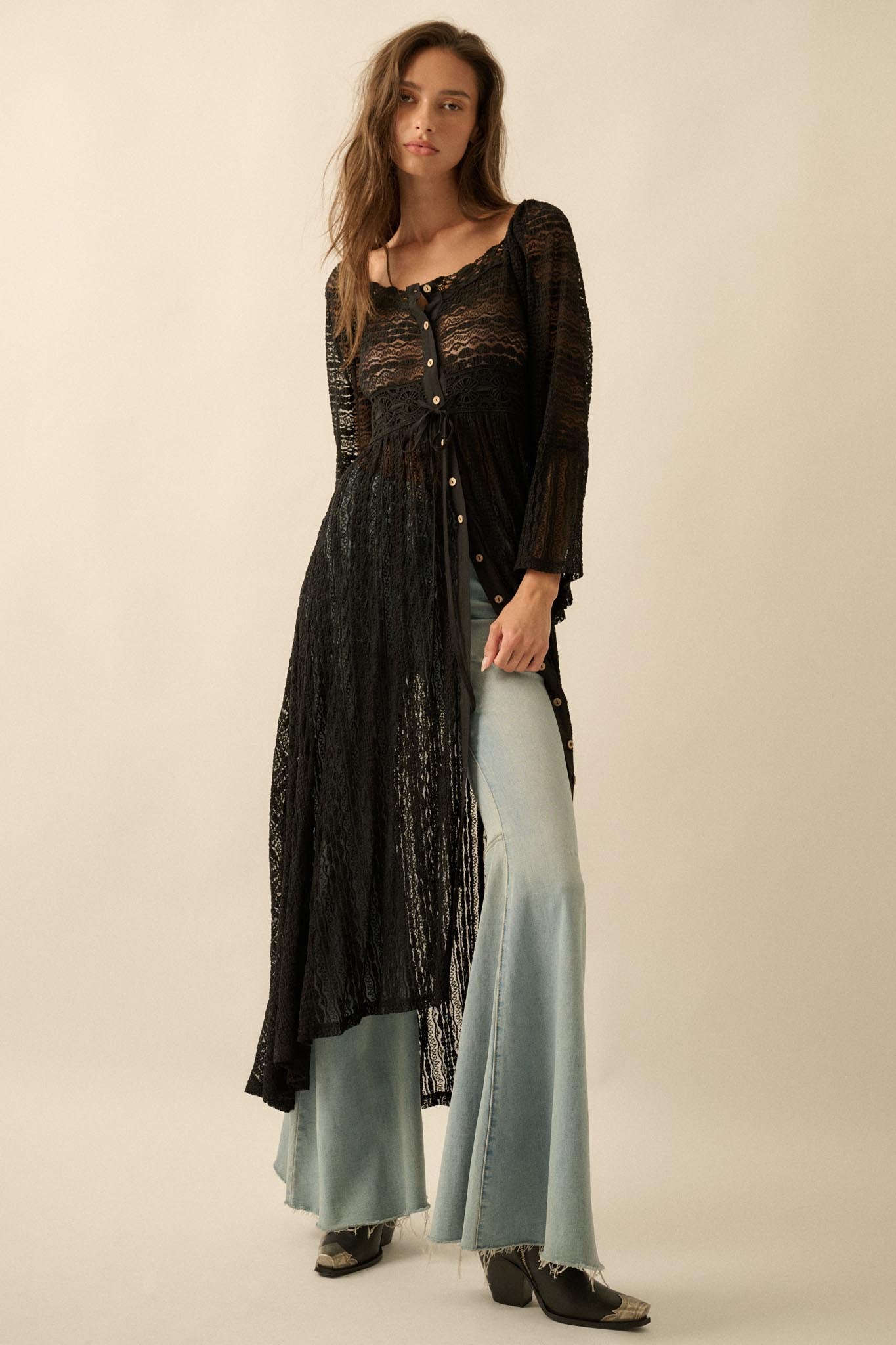 Wishful Dreaming Sheer Lace Layering Midi Dress - ShopPromesa