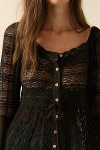 Wishful Dreaming Sheer Lace Layering Midi Dress - ShopPromesa