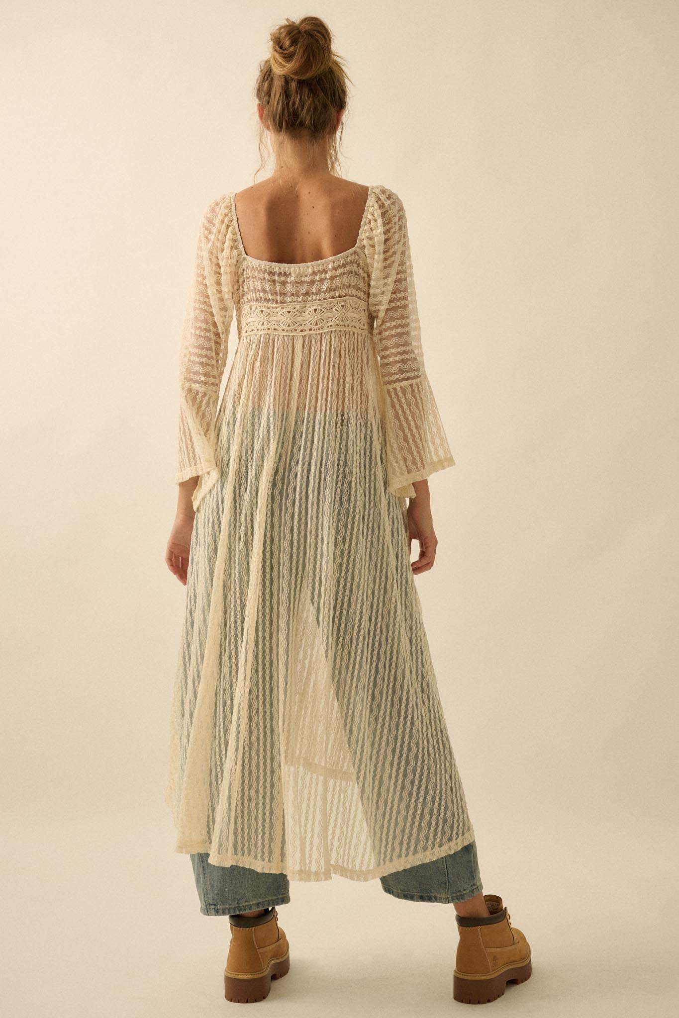 sheer lace dress clothing Maxi - Black/combo Its long midi length and sleeveless design add to its edgy look Wishful Dreaming Sheer Lace Layering