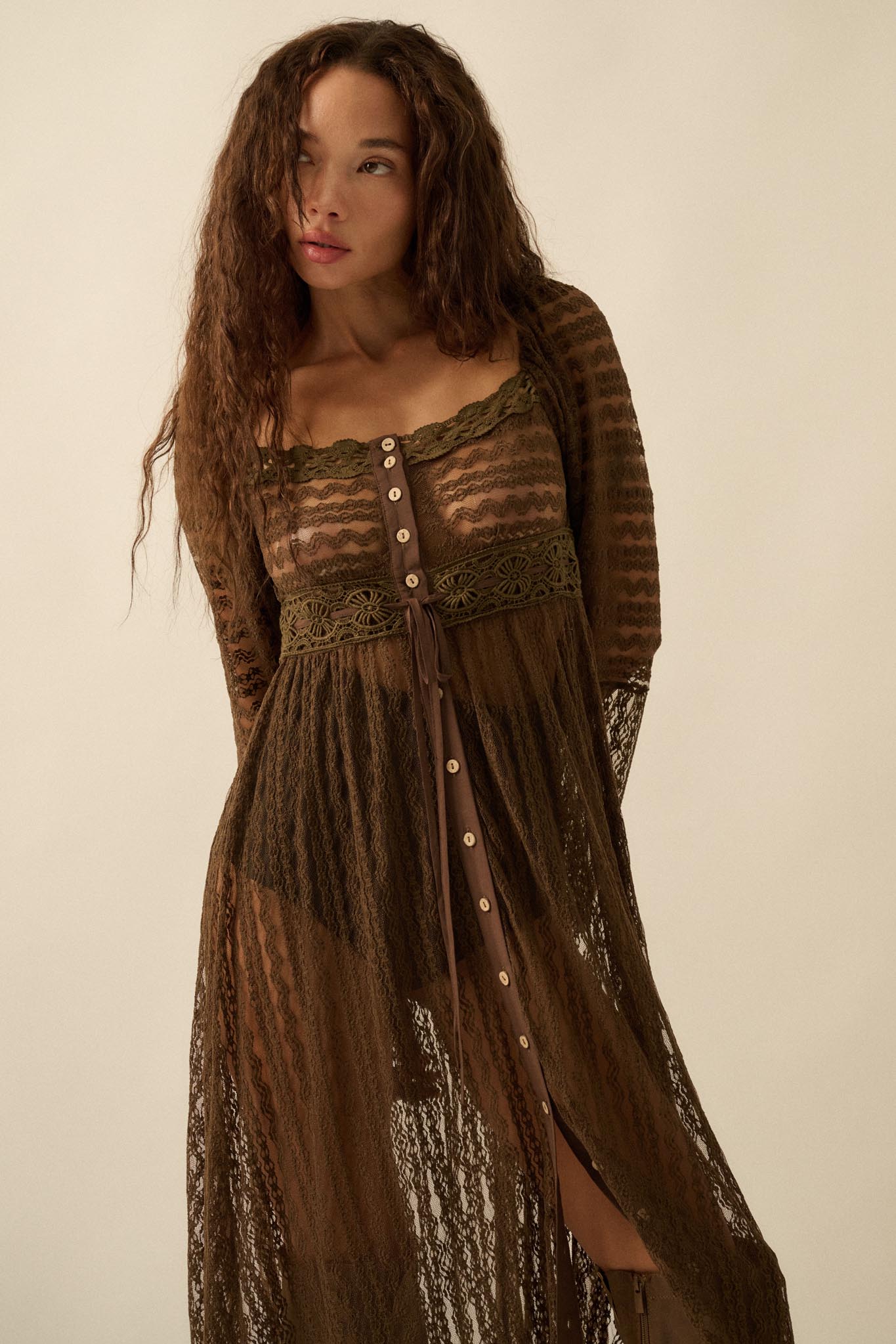 Wishful Dreaming Sheer Lace Layering Midi Dress - ShopPromesa