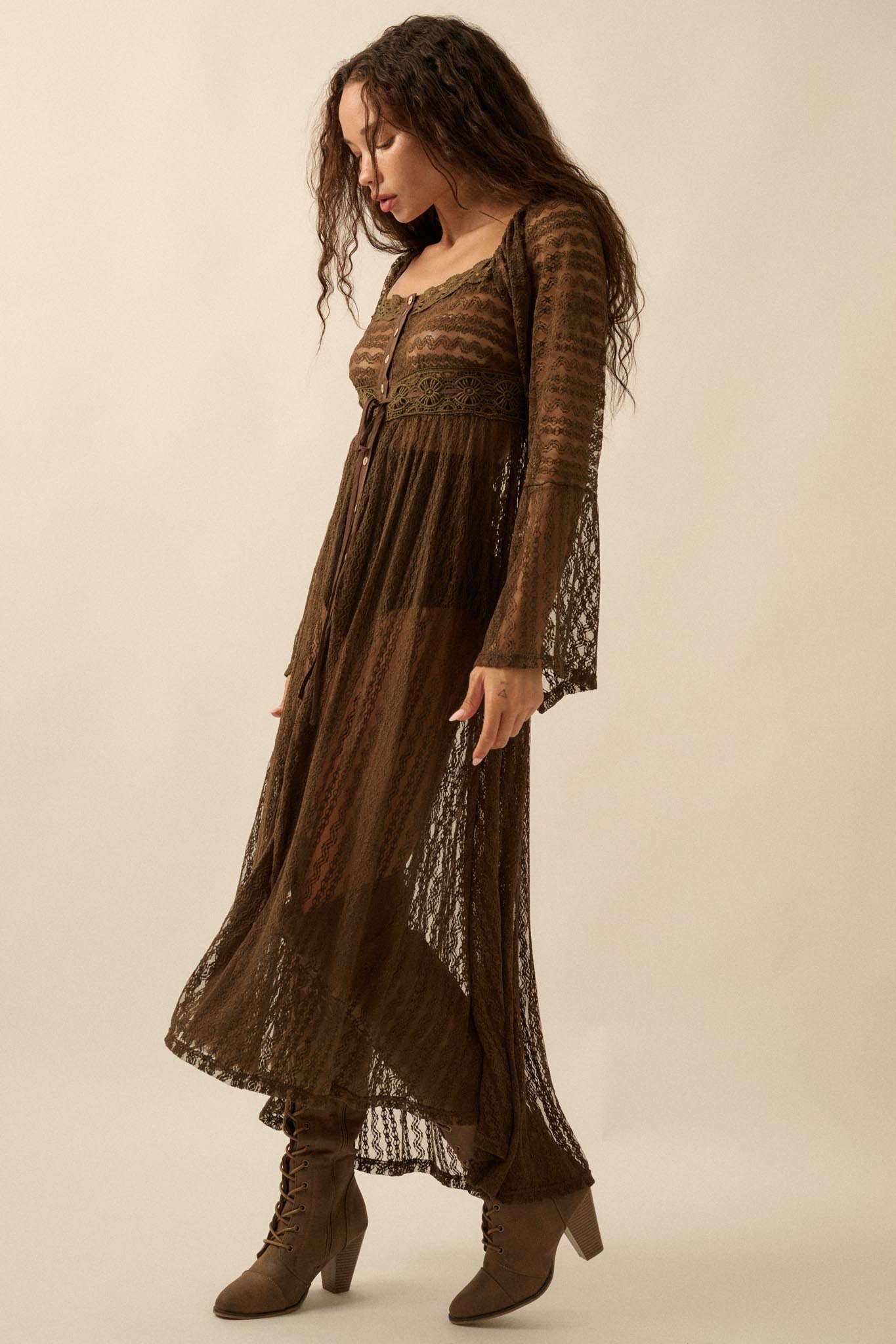 Wishful Dreaming Sheer Lace Layering Midi Dress - ShopPromesa