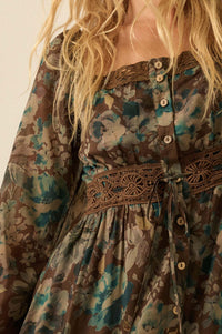 Misty Meadow Floral Button-Up Maxi Prairie Dress - ShopPromesa