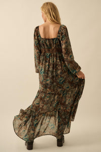 Misty Meadow Floral Button-Up Maxi Prairie Dress - ShopPromesa