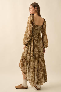 Garden Song Floral Button-Front Tiered Maxi Dress - ShopPromesa