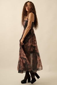 Decadent Blooms Floral Organza Midi Dress - ShopPromesa