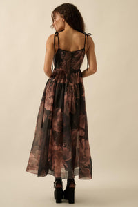 Decadent Blooms Floral Organza Midi Dress - ShopPromesa