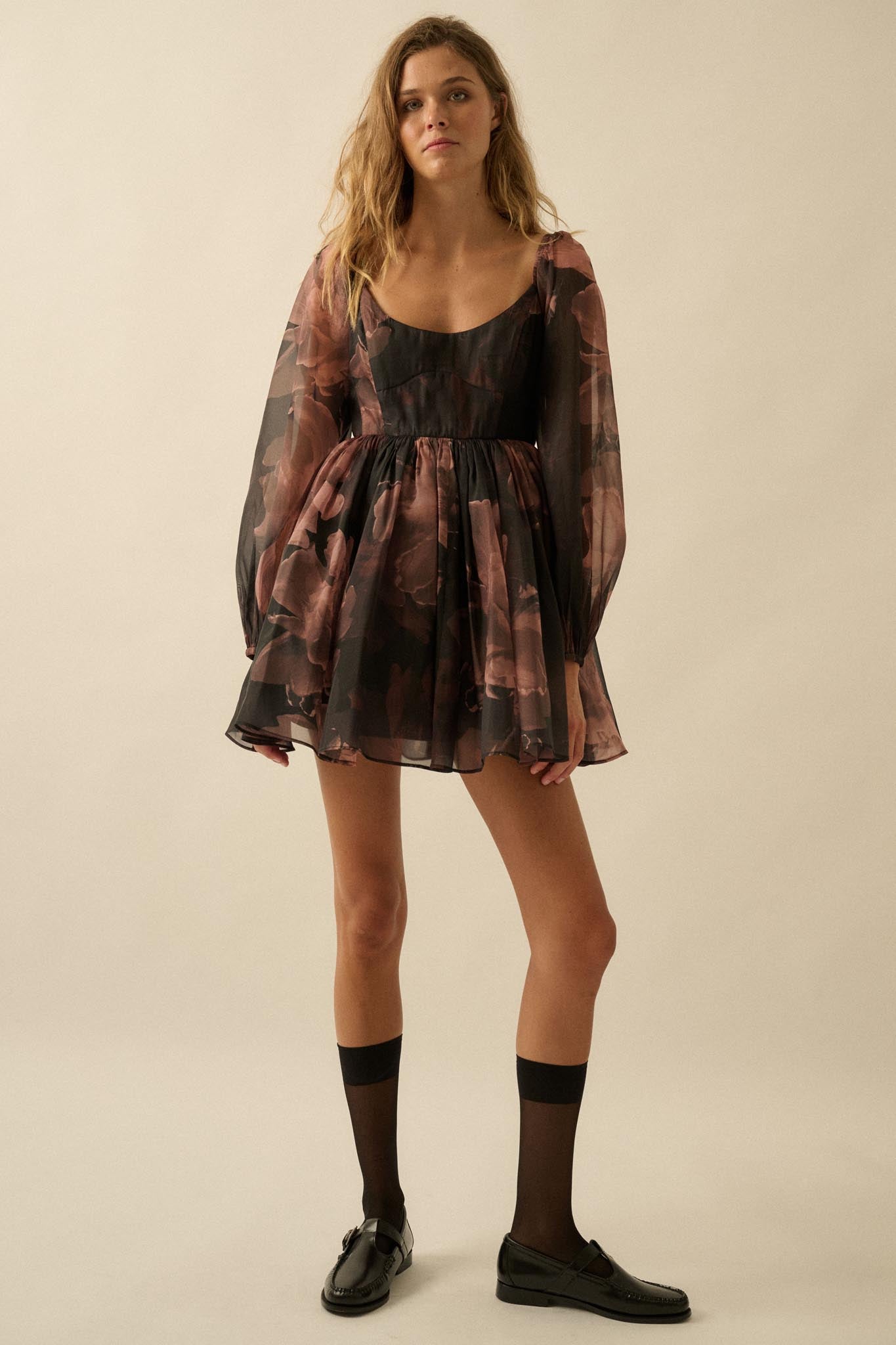 Scrumptious Bouquet Floral Organza Mini Dress - ShopPromesa
