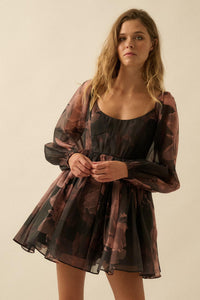 Scrumptious Bouquet Floral Organza Mini Dress - ShopPromesa