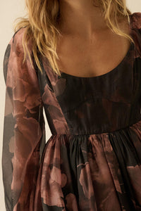 Scrumptious Bouquet Floral Organza Mini Dress - ShopPromesa