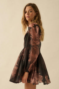 Scrumptious Bouquet Floral Organza Mini Dress - ShopPromesa