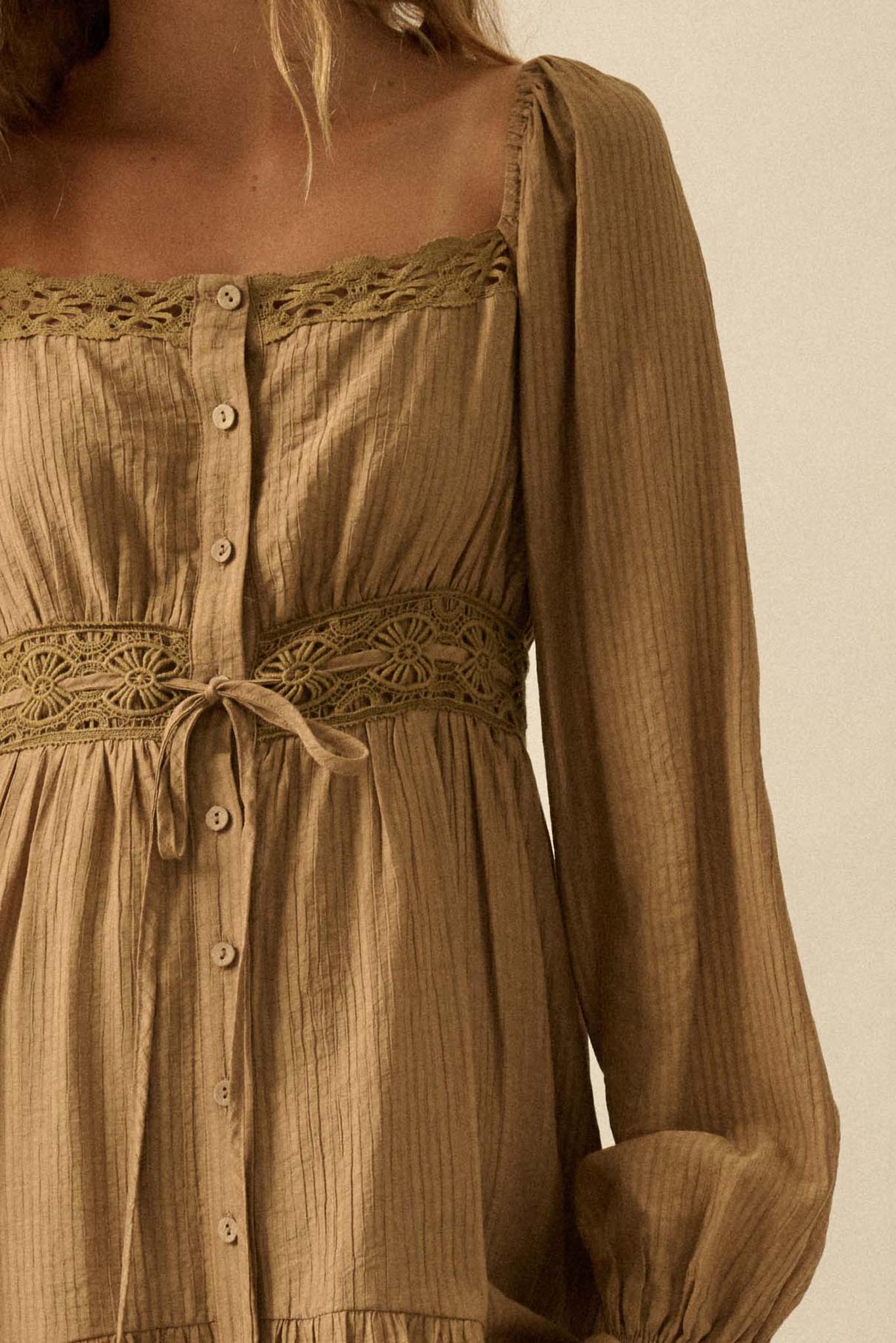 Love Song Striped Button-Front Tiered Maxi Dress - ShopPromesa