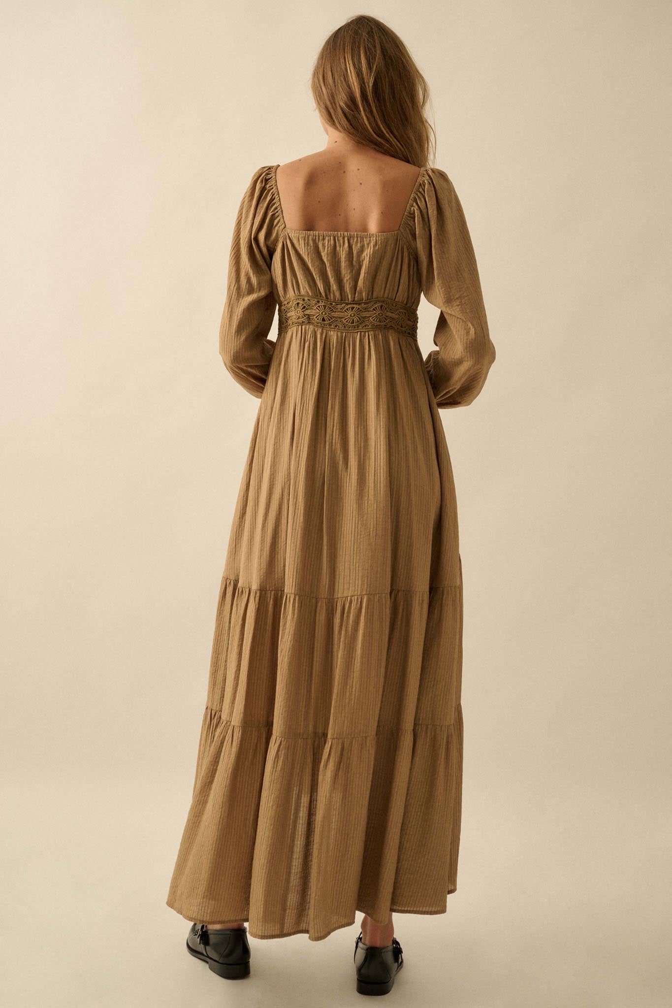 Love Song Striped Button-Front Tiered Maxi Dress - ShopPromesa