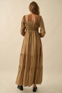 Love Song Striped Button-Front Tiered Maxi Dress - ShopPromesa