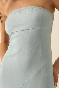 Blue Angel Strapless Denim Drop-Waist Maxi Dress - ShopPromesa