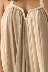 Let It Flow Colorblock Gauze Halter Maxi Dress - ShopPromesa