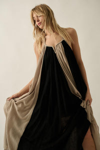 Let It Flow Colorblock Gauze Halter Maxi Dress - ShopPromesa
