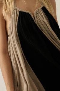 Let It Flow Colorblock Gauze Halter Maxi Dress - ShopPromesa