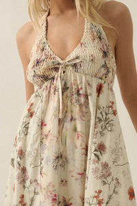 Bouquet by Me Floral-Print Smocked Halter Maxi Dress - ShopPromesa