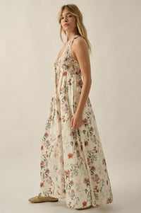 Bouquet by Me Floral-Print Smocked Halter Maxi Dress - ShopPromesa