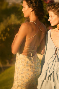 Sunshine Garden Floral Chiffon Open-Back Maxi Dress - ShopPromesa