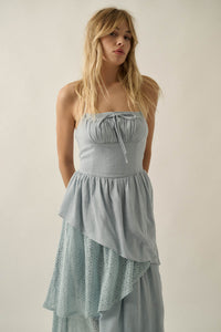 Love Freely Tiered Cotton Gauze and Lace Maxi Dress - ShopPromesa