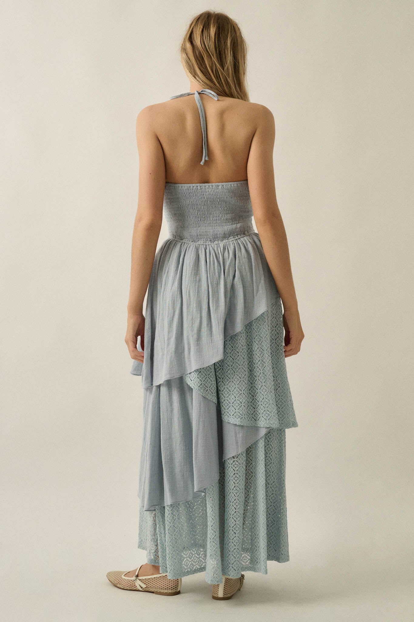 Love Freely Tiered Cotton Gauze and Lace Maxi Dress - ShopPromesa